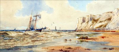 THOMAS SIDNEY (19th/20th century) British Beachy Head Watercolour Signed and titled 44 x 19.5 cms,