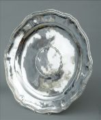 A 19th century Maltese silver salver The shaped reeded edge enclosing a similarly shaped