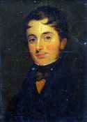 A 19th century portrait miniature Of a young gentleman, oil on panel, framed. 10 x 15 cms. Generally
