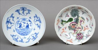 A Chinese blue and white porcelain bowl The interior decorated with a figural roundel within