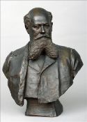A. MORELLI (19th/20th century) Italian Bust of Riccardo dell`Amico Bronze Signed, titled and dated