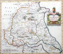 ROBERT MORDEN (circa 1650-1703) English The East Riding of Yorkshire Hand coloured engraving 42.5