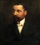 ENGLISH SCHOOL (early 20th century) Portrait of and Edwardian Gentleman Oil on canvas 50 x 60 cms,