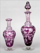 An early 20th century Stevens and Williams of Stourbridge intaglio cut cameo decanter Amethyst