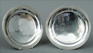 A pair of 18th/19th century Maltese silver plates Each of circular form with reeded edge and