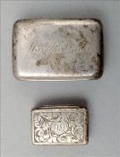 A George III silver vinaigrette, hallmarked Birmingham 1809, maker`s mark of S & S The plain