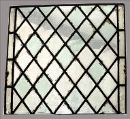 Five antique leaded stained glass panels Each lozenge glazed. 58 x 62 cms. (5) Generally in good