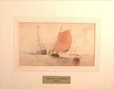 EDWIN WEEDON (1819-1873) British Shipping in Calm Waters Watercolour Signed and dated 1845 20 x 12