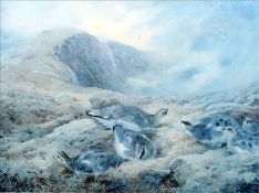 After ARCHIBALD THORBURN (1860-1935) Scottish Ptarmigan in Highland Landscape Limited edition
