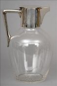 A George V silver mounted claret jug, hallmarked Sheffield 1911, maker`s mark of M & W 19 cms