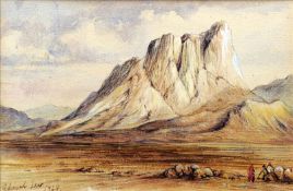 EDWARD LEAR (1812-1888) British Mount Sinai, Egypt Watercolour and bodycolour Signed and dated