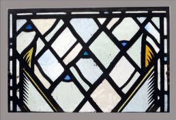A pair of antique leaded stained glass panels 62 x 40.5 cms. (2) Generally in good condition,