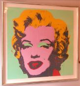 After ANDY WARHOL (1928-1987) American Marilyn Print 90 x 90 cms, framed and glazed Generally in