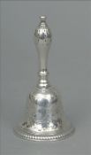 A William IV silver table bell, hallmarked London 1837, maker`s mark of Charles Reily and George