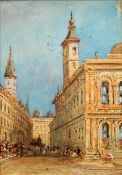 JOHN COLLINGHAM MOORE (1829-1880) British Piazza Palladio, Venice Watercolour Signed 12 x 18 cms,