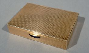 An Art Deco 9 ct gold cigarette case by Cartier Of rectangular form with hinged cover, square cut