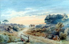 LEOPOLD RIVERS (1852-1905) British Homeward Bound Watercolour Signed 28.5 x 18.5 cms, framed and