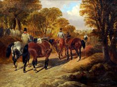 JOHN FREDERICK HERRING, The Younger (1815-1907) British The Road Home Oil on canvas 50 x 37 cms