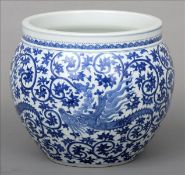 A finely painted 18th century Chinese porcelain blue and white deep bowl Decorated with winged