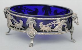 A 19th century Continental silver centre bowl The pierced frame decorated with cherubs riding