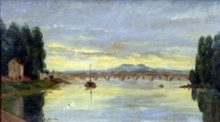 STANISLAS VICTOR EDOUARD LEPINE (1835-1892) French La Seine Au Pont De Neuilly et Pont De Puteaux