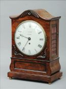 A William IV mahogany cased bracket clock by Francis Sinderby The signed white painted dial with