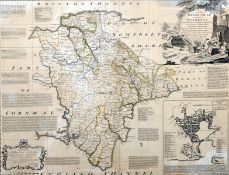 EMMANUEL BOWEN (circa 1694-1767) English An Accurate Map of Devonshire, divided into its hundreds