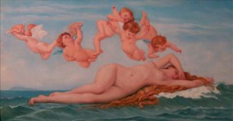 After ALEXANDRE CABANEL (1823-1889) French The Birth of Venus Oil on panel 65 x 34.5 cms, framed