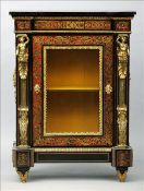 A 19th century boulle pier cabinet The inverted breakfront top above a profusely decorated frieze