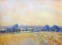 GEOFF MASTERS (20th century) British Summer Landscape Pastel Signed with initials 76 x 56 cms,