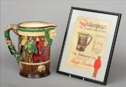 A limited edition Royal Doulton Shakespeare jug, no. 138/1,000 Typically decorated with