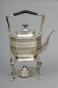 A George V silver spirit kettle on stand, hallmarked Sheffield 1933, maker`s mark of TB & S The