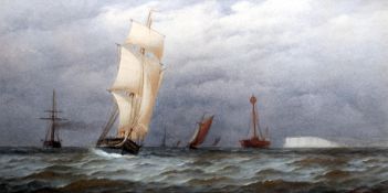 CHARLES TAYLOR, Junior (flourished 1841-1883) British Off Beachy Head, Sovereign Lightship