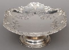 A George V silver tazza, hallmarked Sheffield 1928, maker’s mark of Pearce & Sons The bowl pierced