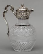 A Victorian silver mounted cut glass claret jug, hallmarked London 1894, maker’s mark of William