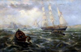 THOMAS ROSE MILES (active 1869-1910) British Homeward Bound to Plymouth Sound Oil on canvas