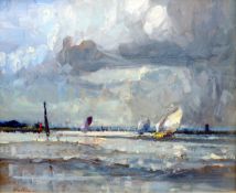 *AR GEOFFREY CHATTEN (born 1938) British Breydon Water Oil on board Signed 59 x 49 cms, framed and