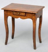 A small 19th century French walnut side table The moulded rectangular top above a single frieze
