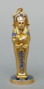 A late 19th/early 20th century high carat gold and enamel decorated Egyptian Revival propelling