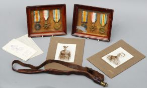 Two Great War Campaign medal groups of three, awarded to brothers Maurice Heyward, 2nd Lieutenant (