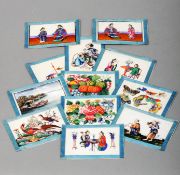 A quantity of various small 19th century Chinese rice paper pictures Depicting various scenes,