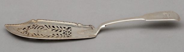 A Victorian silver Fiddle pattern fish slice, hallmarked London 1841, maker’s mark of JB The