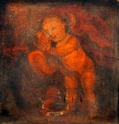 CONTINENTAL SCHOOL (18th/19th century) Two Putti Oil on board 33 x 36 cms, framedGenerally in good