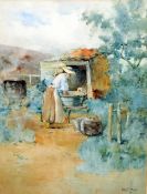 *AR HENRY TAYLOR WYSE (1870-1951) British Washer Woman Watercolour Signed and dated ‘96 28.5 x 38.