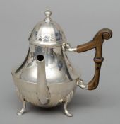 A George V silver café au lait pot, hallmarked London 1913, maker’s mark of Mappin & Webb The