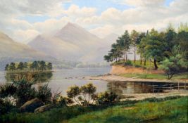 J. BARNES (19th/20th century) British Broomhill Point, Derwentwater Oil on canvas Signed and dated