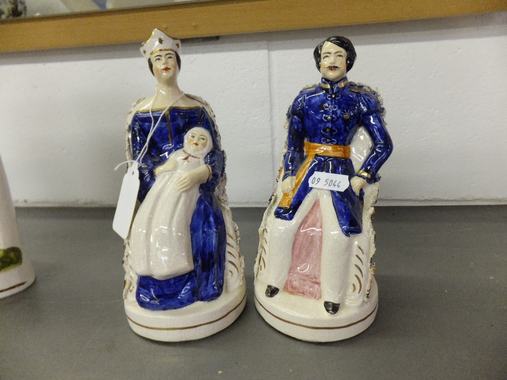 A Staffordshire flatback figure of 'A Royal couple'