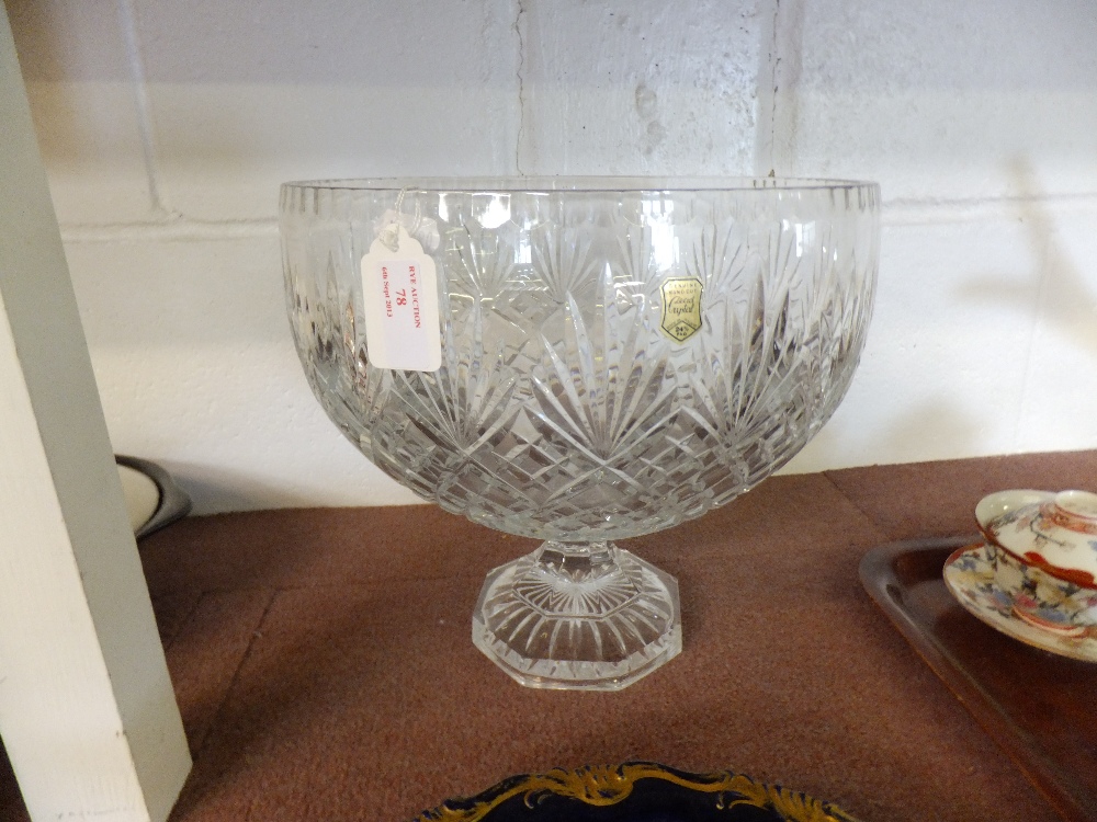 A genuine Polish crystal fruit bowl on pedestal base