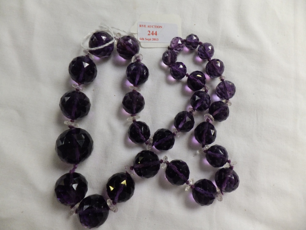 A large amethyst necklace