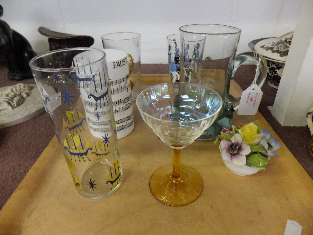 A selection of six vintage glasses